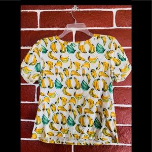 Banana print short sleeve top